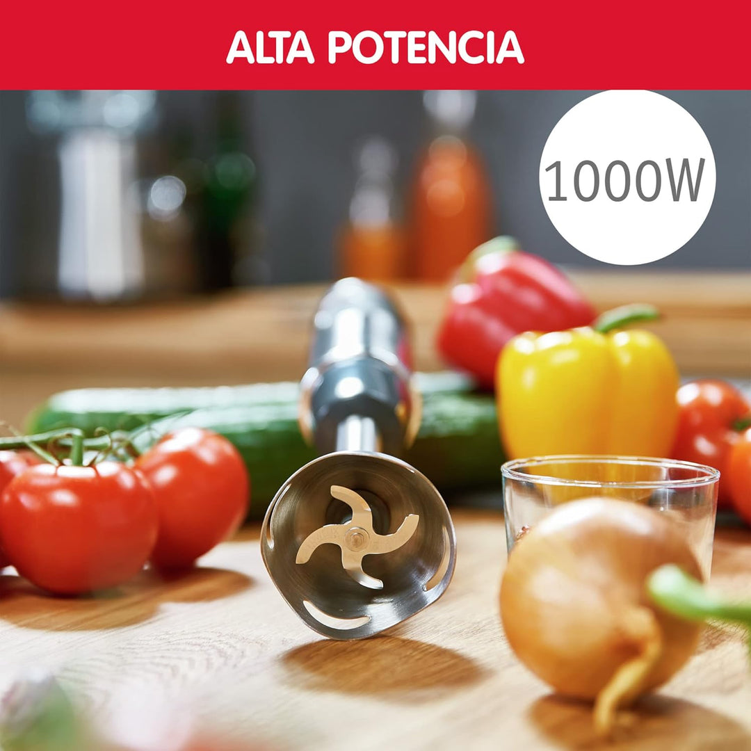 Moulinex DD6578 Quickchef 2-in-1 Stabmixer, 1000 W, Mixer mit Powelix-Technologie und 10 Geschwindig