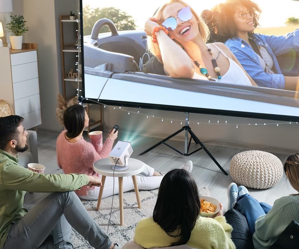 HP MC400 Tragbarer Mini Smart Beamer mit WiFi und Bluetooth, unterstützt 4K mit kurzer Reichweite un