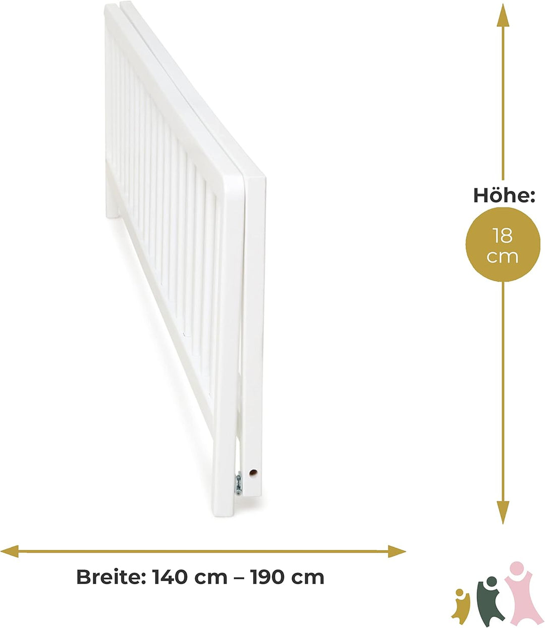 Bettschutzgitter in 90 und 140 cm Farbe Weiss, Grösse 140 cm Weiss 140