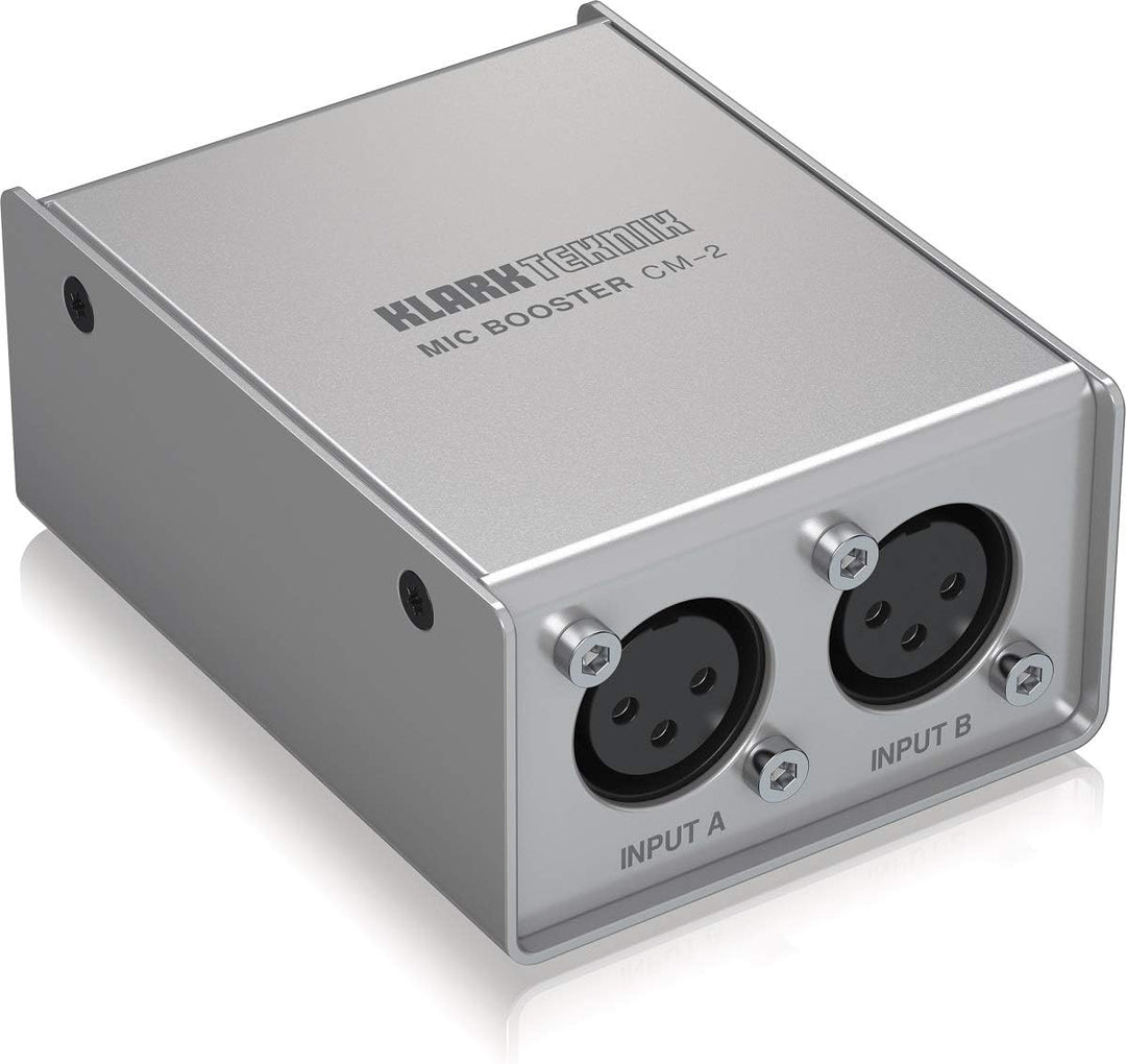 Klark Teknik MIC BOOSTER CM-2 Dynamischer 2-Kanal-Mikrofonverstärker mit hochwertigen Vorverstärkern