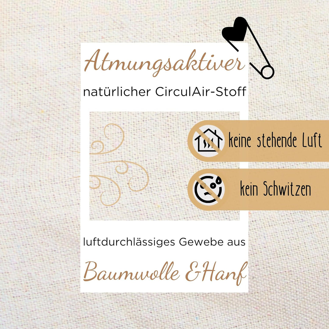 LIONHERZ® Spieltunnel für Kinder aus Baumwolle/Hanf mit Klettverschlüssen [180cm x 46cm] Krabbeltunn