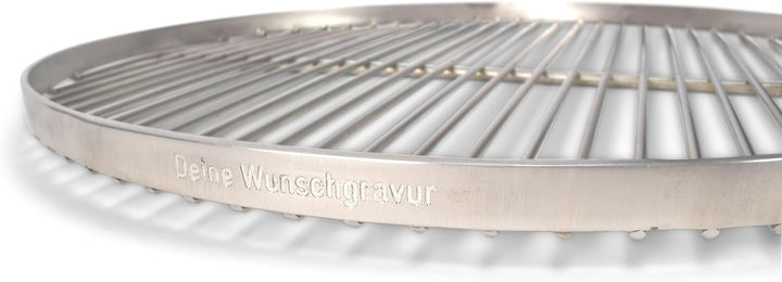 Grillrost RUND - 50cm aus Edelstahl - Handwerksprodukt - Made in Germany mit 3 Aufhängeösen Ø 50 cm,