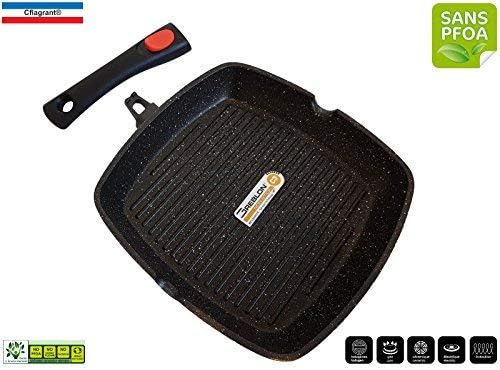 Cflagrant Grillofen 28cm Stone Way mit abnehmbarem Griff Alle Leuchten inklusive Induktion ohne PFOA