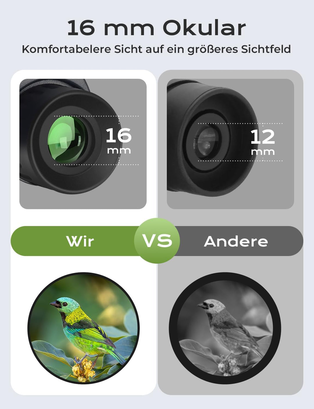 LIORQUE 10×25 Fernglas für Kinder & Erwachsene | Binoculars Kompakt, Faltbar & Leicht | Geeignet für