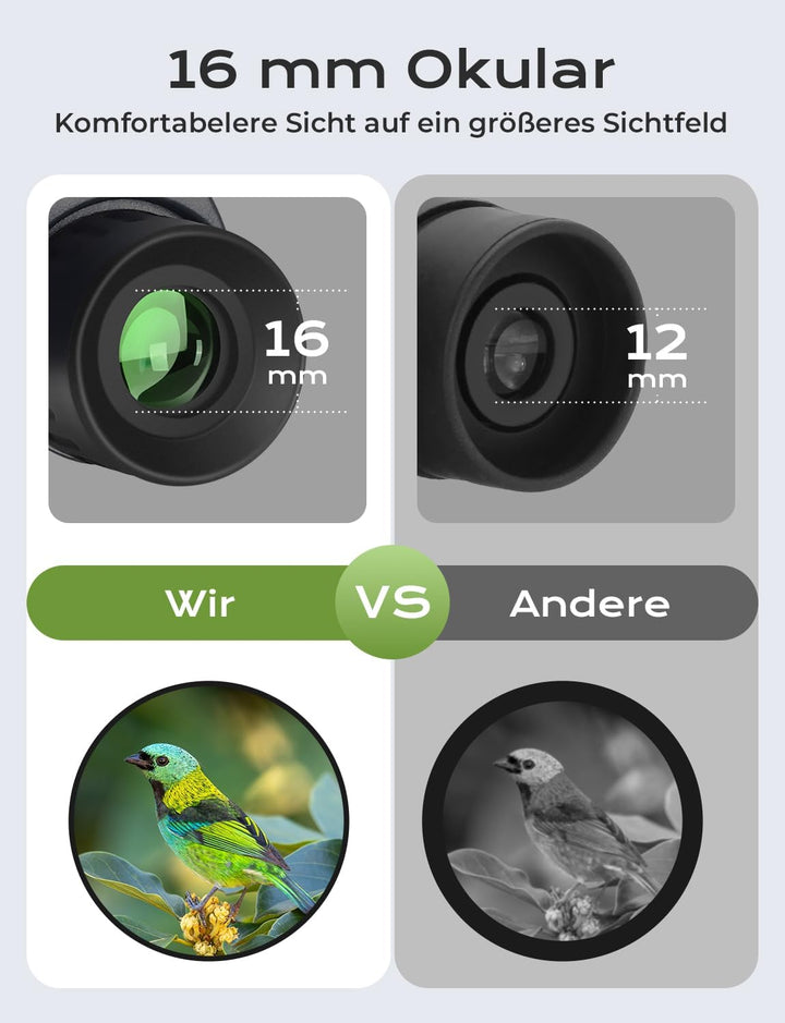 LIORQUE 10×25 Fernglas für Kinder & Erwachsene | Binoculars Kompakt, Faltbar & Leicht | Geeignet für