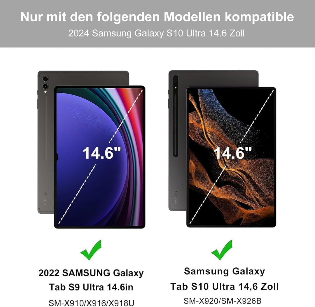 IVEOPPE Tastatur für Samsung Galaxy Tab S10 Ultra 2024, Hülle mit Tastatur Galaxy Tab S10 Ultra/S9 U