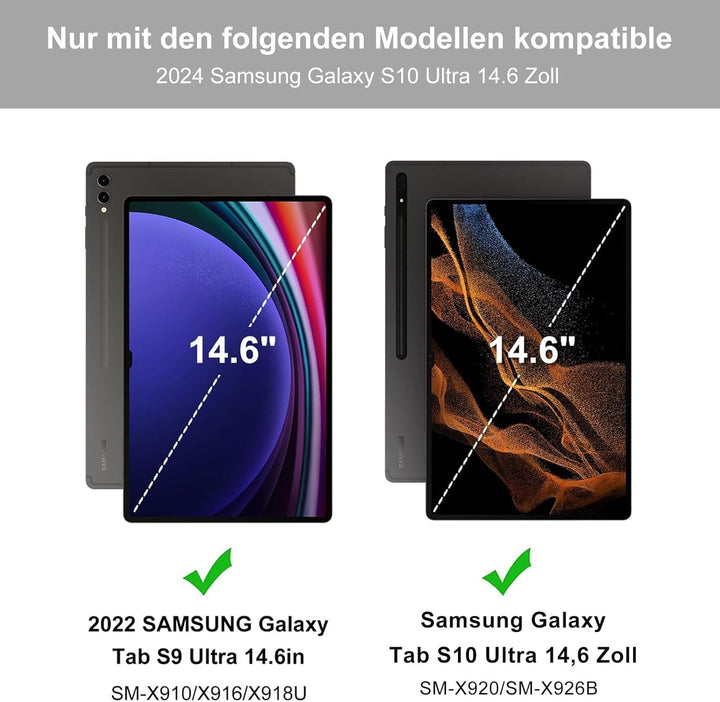 IVEOPPE Tastatur für Samsung Galaxy Tab S10 Ultra 2024, Hülle mit Tastatur Galaxy Tab S10 Ultra/S9 U