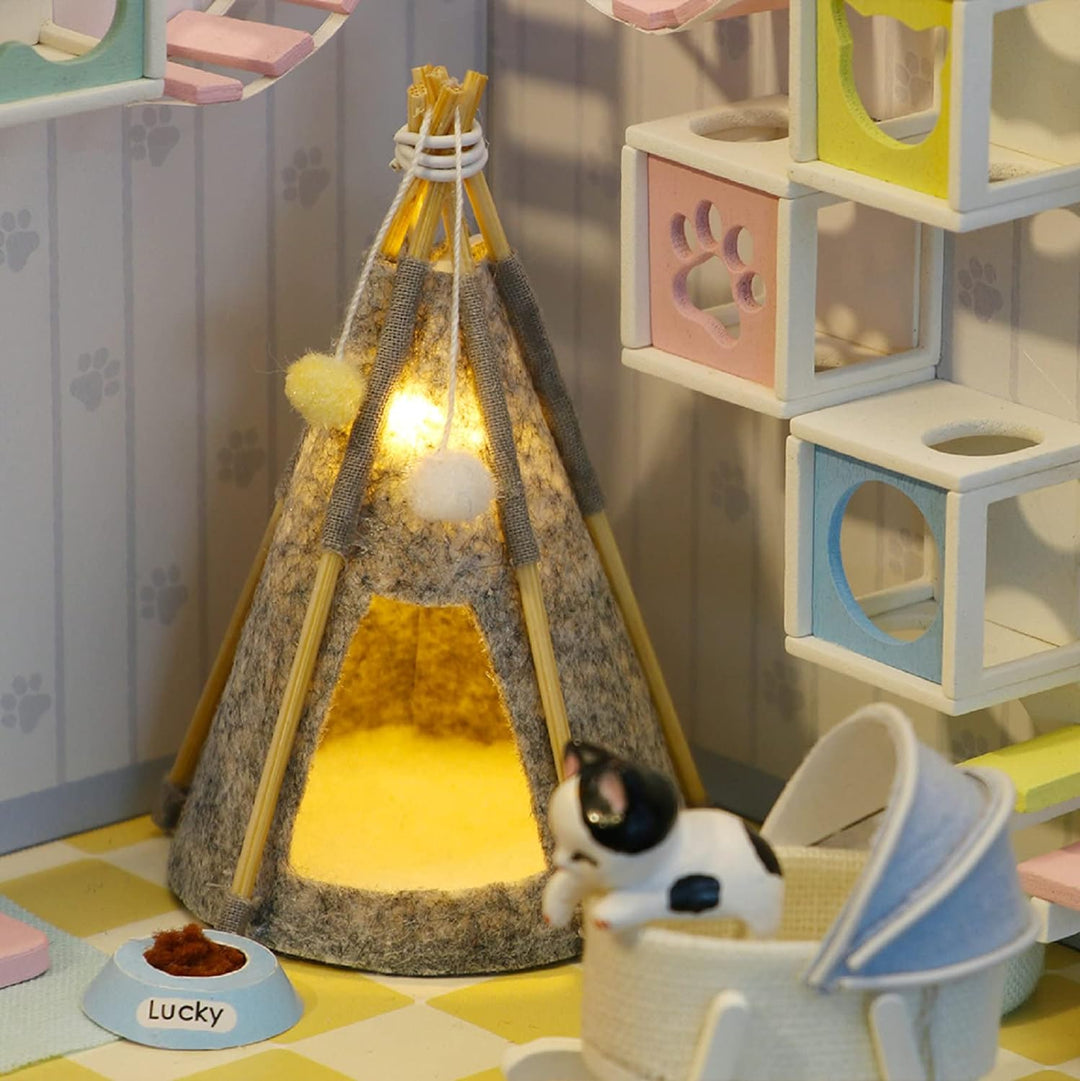 Cuteefun DIY Puppenhaus Miniatur Haus für Anfänger zum Bauen, Miniatur Puppenhaus zum Selber Bauen,