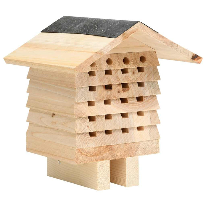 Bienenhotel aus massivem Tannenholz 22x20x20 cm mit witterungsbeständigem Design, stapelbare Nester,