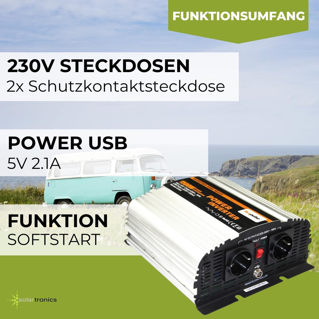 Spannungswandler NS 24V 1500 Watt Inverter Wechselrichter
