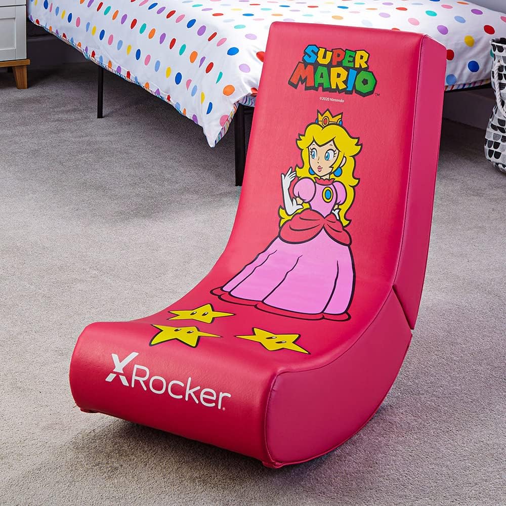 X Rocker Nintendo Super Mario Floor Rocker | Gaming Sessel für Kinder | Prinzessin Peach Design