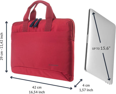 Tucano BSM15-R Smilza Schlanke Laptoptasche aus Nylon, 39,64 cm (15,6 Zoll) Rot, Rot