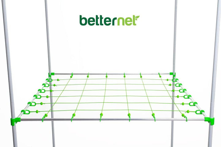 Scrog Netz 120×120 cm Basic | Für Ø 16 mm Zeltstangen (6×6 Raster) | Flexibles Pflanzenstütznetz für