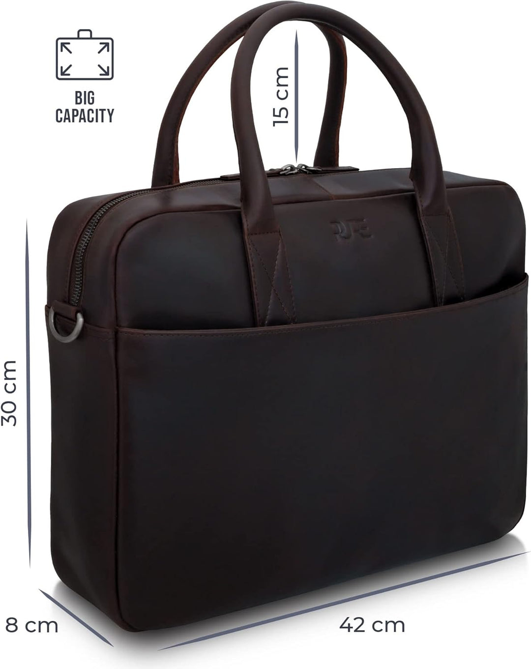 PURE Leather Studio Laptoptasche NAOS - Herren Aktentasche Leder für Notebooks bis 15,6 Zoll I Gross