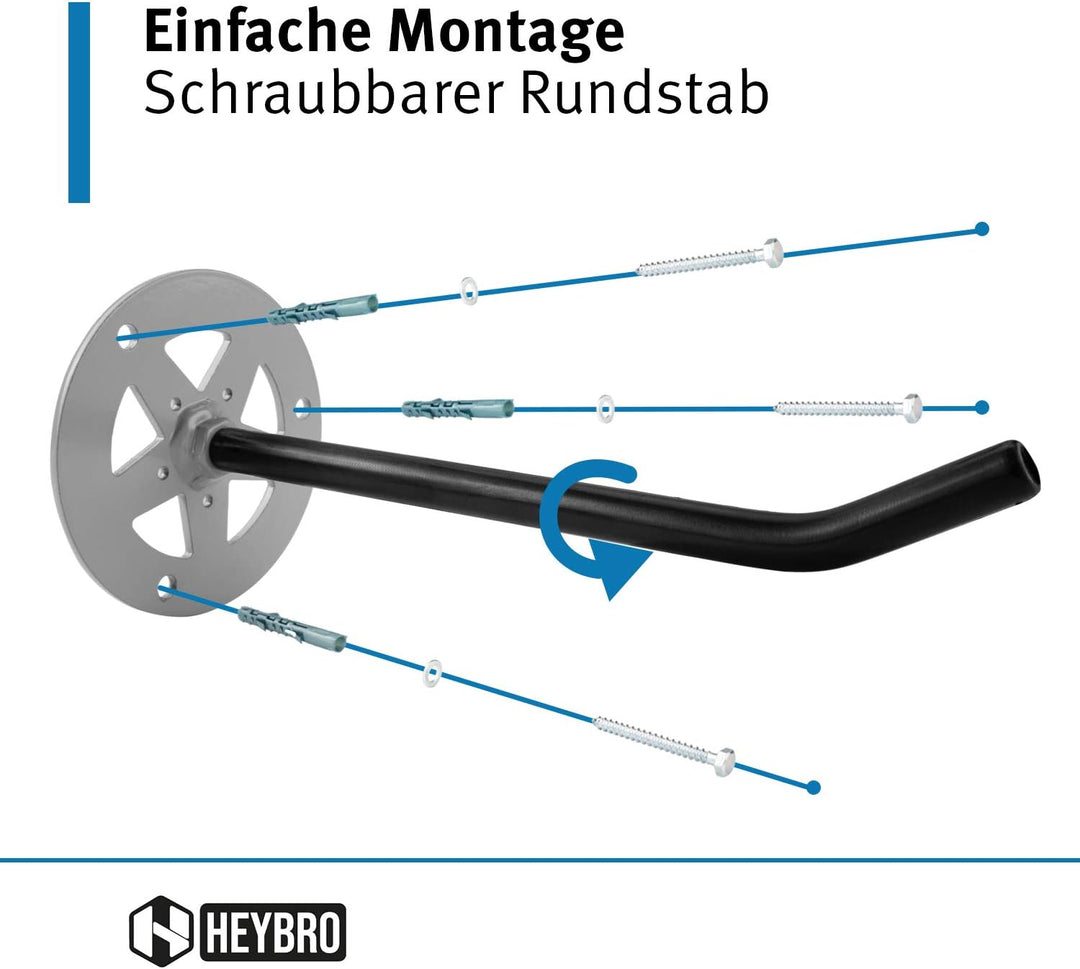 HEYBRO® Universale Reifen Wandhalterung im 4 er Set - platzsparende Aufbewahrung Ihrer Autoreifen -