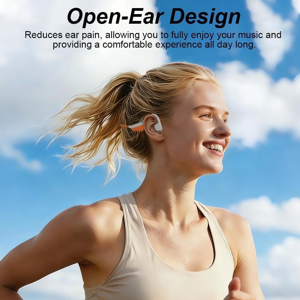 Knochenschall Kopfhörer, Open Ear Kopfhörer Kabellos 14 Stunden Akkulaufzeit, Bone Conduction Headph