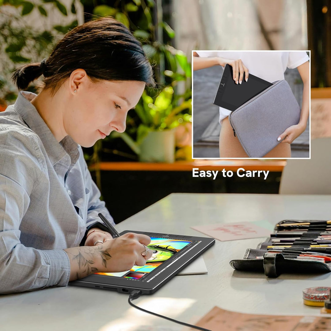 Grafiktablett mit Display • VEIKK VK1200 1,6 Zoll Zeichentablett mit Display • 6 Shortcut-Tasten und