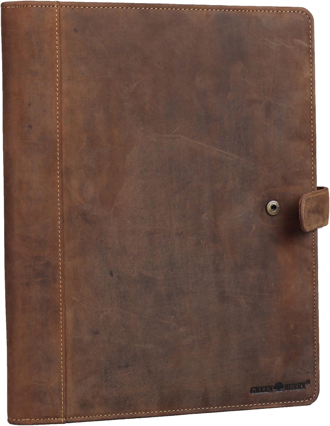 Greenburry Vintage Leder-Schreibmappe A4 - Dokumentenmappe verschliessbar - 33 x 26 x 2,5 cm