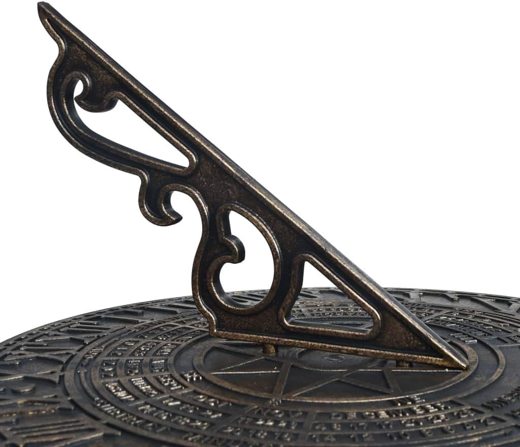 Gecheer Sonnenuhr Bronze 35,5 x 82 cm Kunststoff Standsonnenuhr Gartenuhr Gartendeko Gartendekoratio