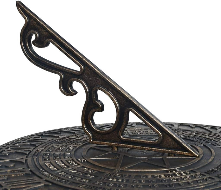 Gecheer Sonnenuhr Bronze 35,5 x 82 cm Kunststoff Standsonnenuhr Gartenuhr Gartendeko Gartendekoratio