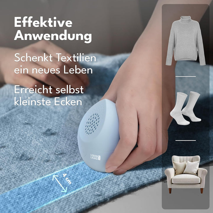 LEBENLANG Mini Fusselrasierer Elektrisch - Inkl. Ersatzklingen & Reinigungspinsel I Entfussler Fluse