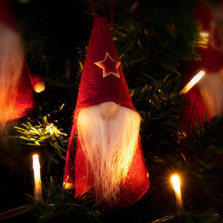 COM-FOUR® 12x Premium Weihnachtsmann-Anhänger 12cm - Deko für den Weihnachtsbaum, Christbaum-Figuren