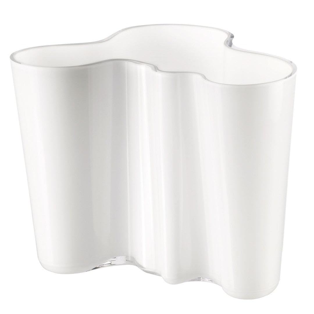 Iittala Vase Aalto 160 mm Weiss aus Glas, 160 mm Weiss