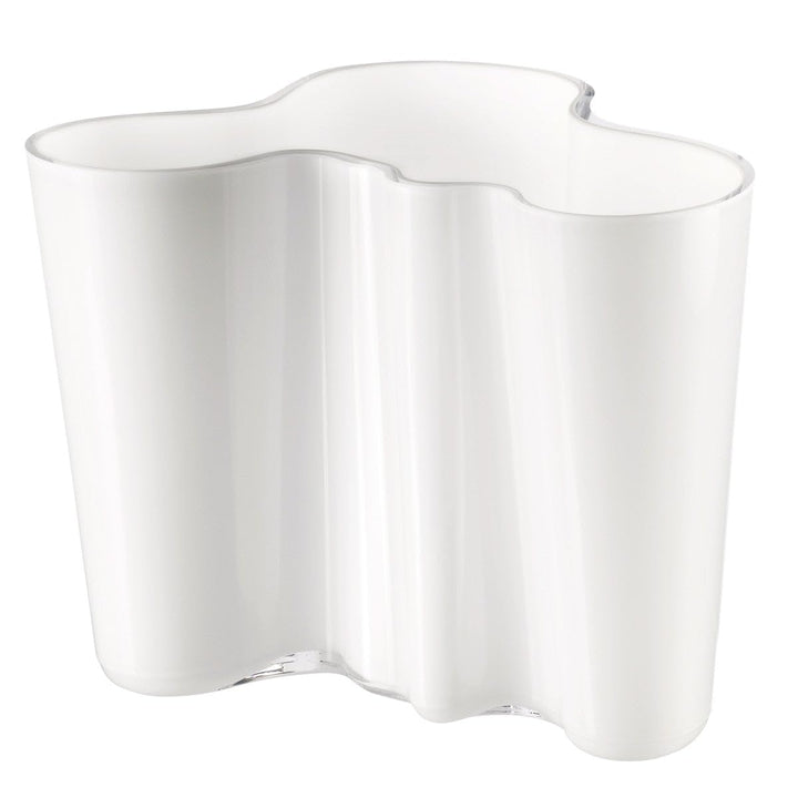 Iittala Vase Aalto 160 mm Weiss aus Glas, 160 mm Weiss