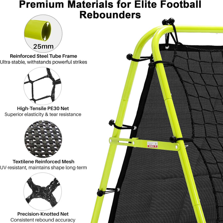 Doppelseitige Rebounder Net Fussball Training Ausrüstung, 100/120/180cm, Fussball Tor Kickback Ziel