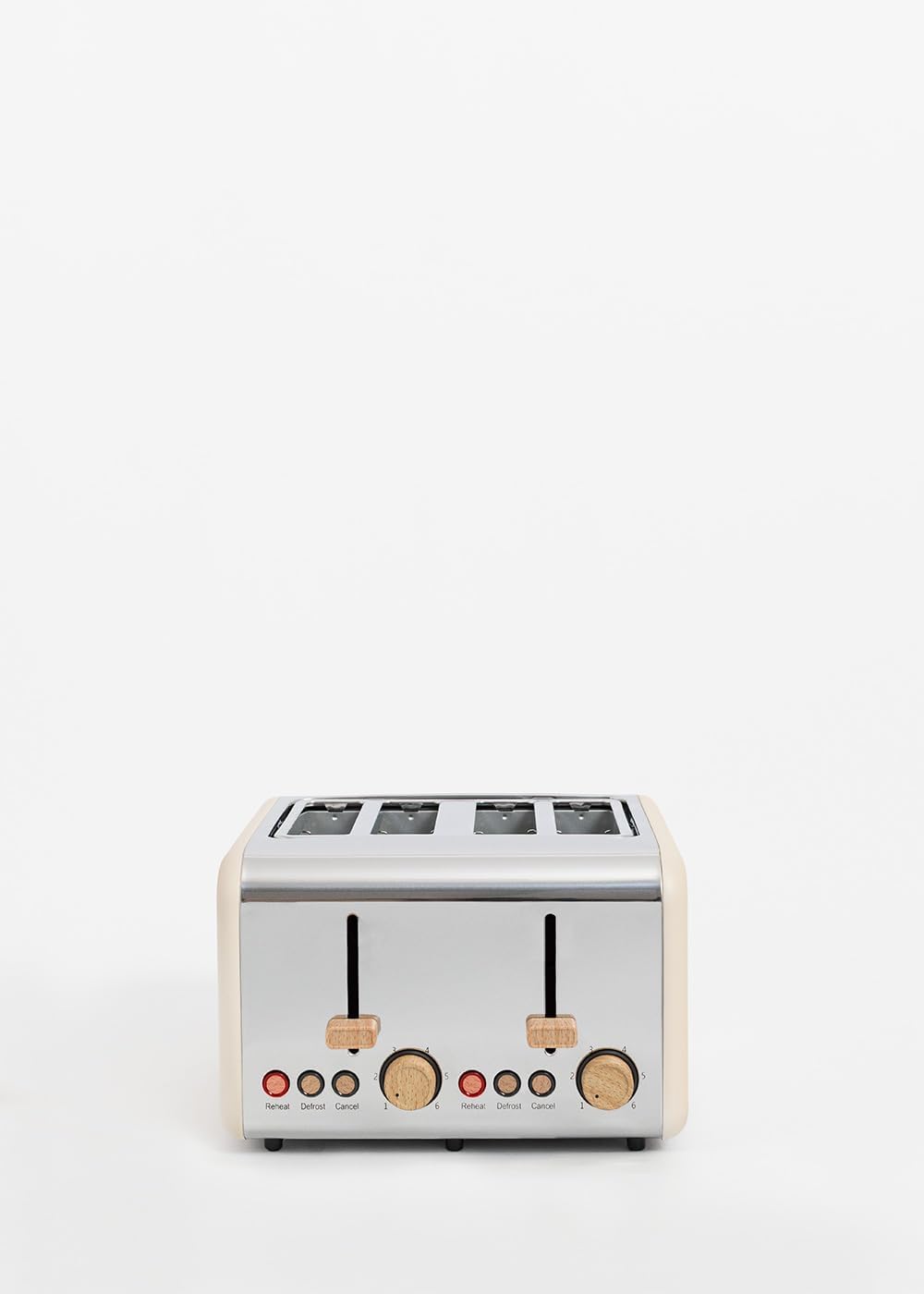 CREATE/TOAST RETRO DOUBLE/Toaster für breite Scheiben Sand/Krümelfach, 6 Leistungsstufen, Thermostat