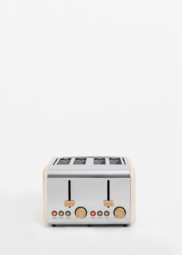 CREATE/TOAST RETRO DOUBLE/Toaster für breite Scheiben Sand/Krümelfach, 6 Leistungsstufen, Thermostat