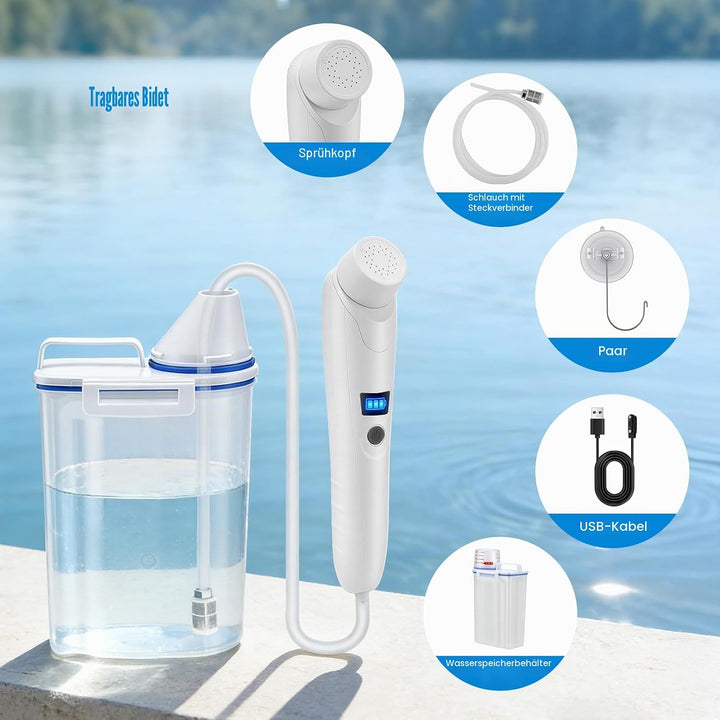 Bidet Portable 3L, Elektrische Po Dusche Elektrisch, Portable Bidet/Tragbares Bidet, Reise Bidet/Tra