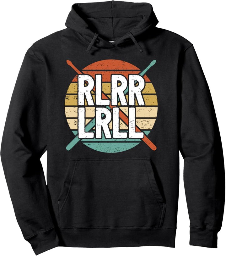 Retro Schlagzeug Drummer Percussion Trommeln I Drumsticks Pullover Hoodie