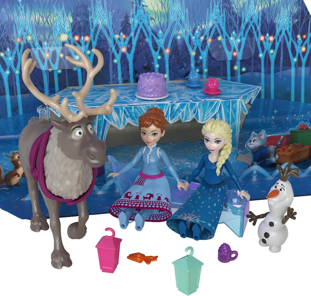 Mattel Disney Die Eiskönigin Kleine Anna- und Elsa-Puppen Adventskalender mit 2 Freundefiguren, form