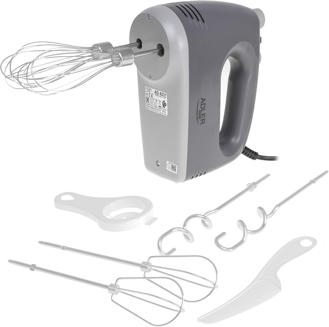 ADLER AD 4231 Stabmixer (750 Watt, 5 Geschwindigkeitsstufen und Turbo-Funktion, 21 cm Edelstahlaufsä