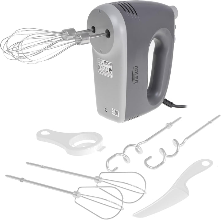 ADLER AD 4231 Stabmixer (750 Watt, 5 Geschwindigkeitsstufen und Turbo-Funktion, 21 cm Edelstahlaufsä
