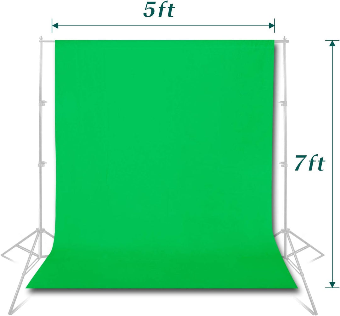 EMART 1,5x2m Greenscreen Grüner Hintergrund Polyester Grüne Chromakey Green Screen Faltbar mit 2 Fed