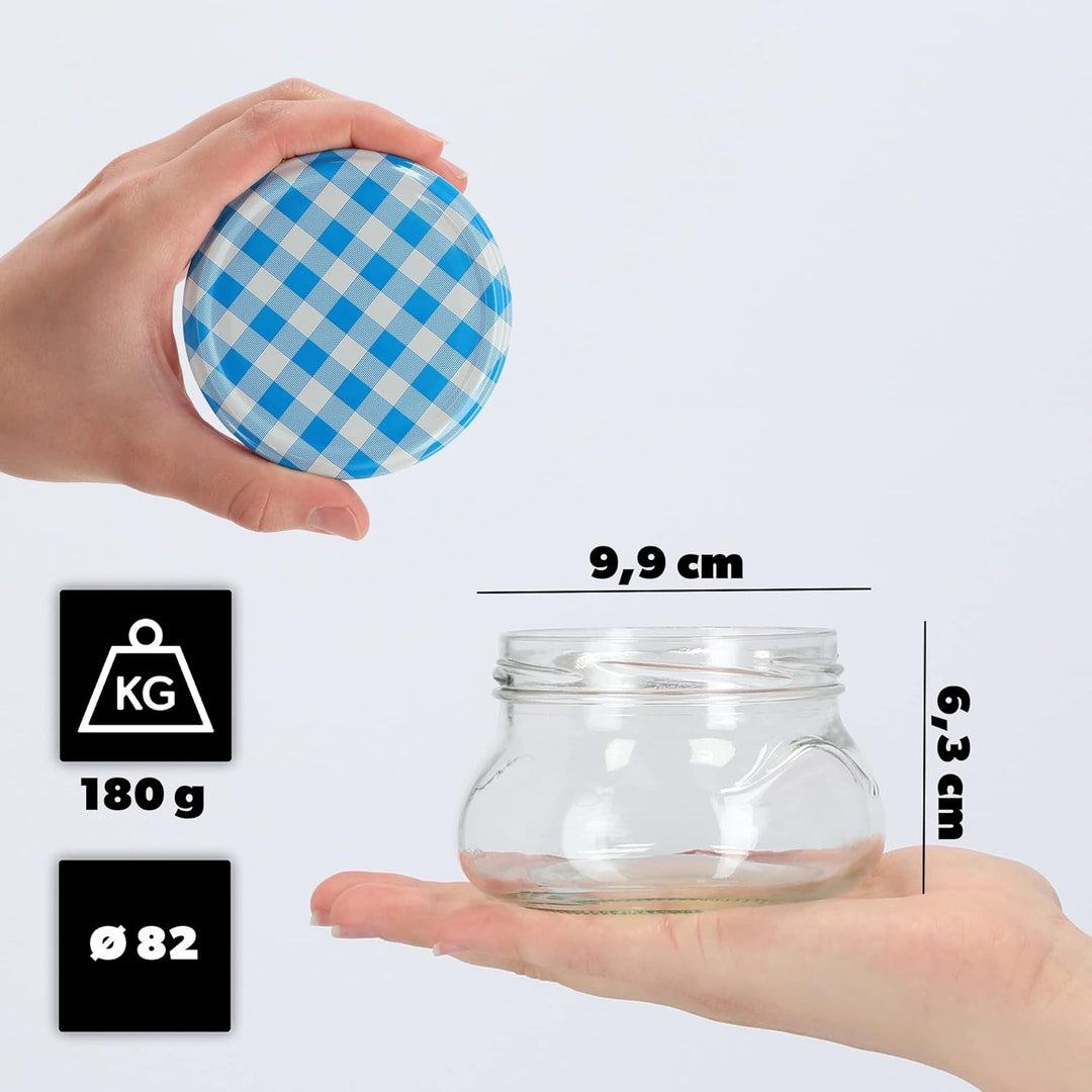 KADAX kleine Einmachgläser 300 ml, Miniaturgläser für Honig und Gewürze, Marmeladengläser mit Deckel
