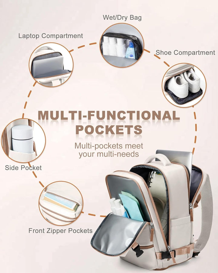SZLX Grosser Reiserucksack Damen,Vakuum Rucksack mit Pumpe Ryanair Handgepäck 40x30x20 Herren, Wizza
