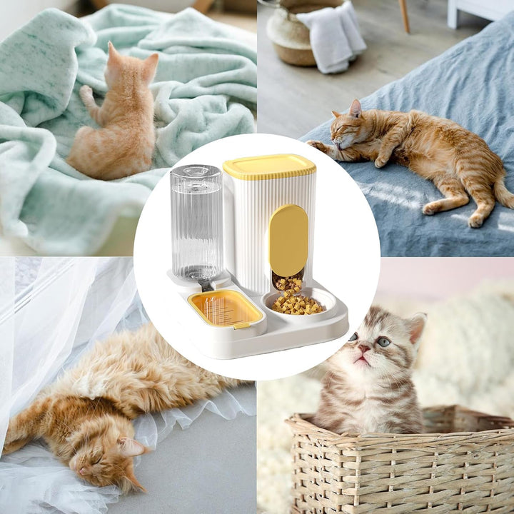Automatischer Futterspender für Katzen und Welpen, Trockenfutter und Wasserspender, grosse Kapazität