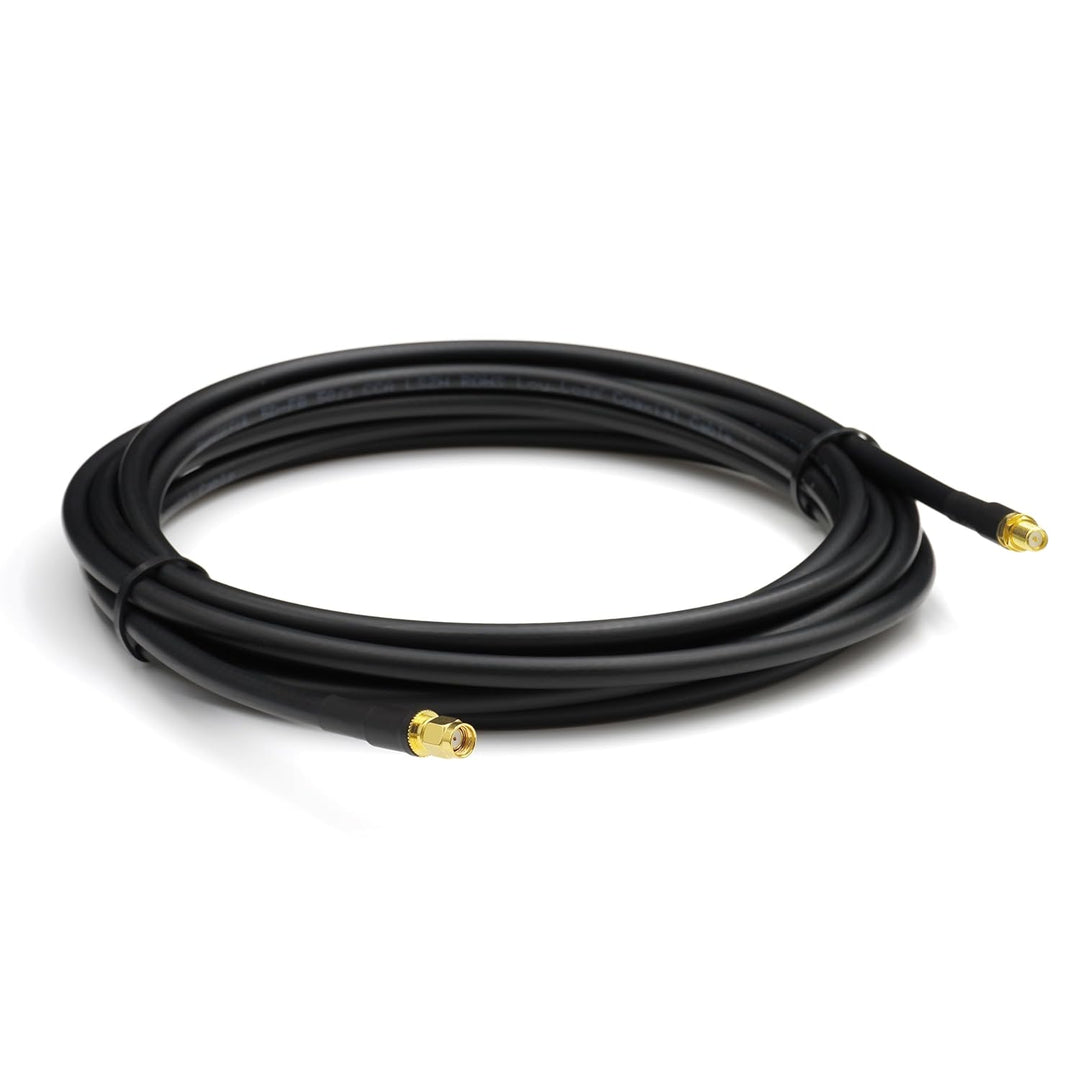 20m RP-SMA Stecker auf RP-SMA Buchse Koaxialkabel – 20 Meter 5D-FB Verlustarmes Antennenkabel Ø7.5mm