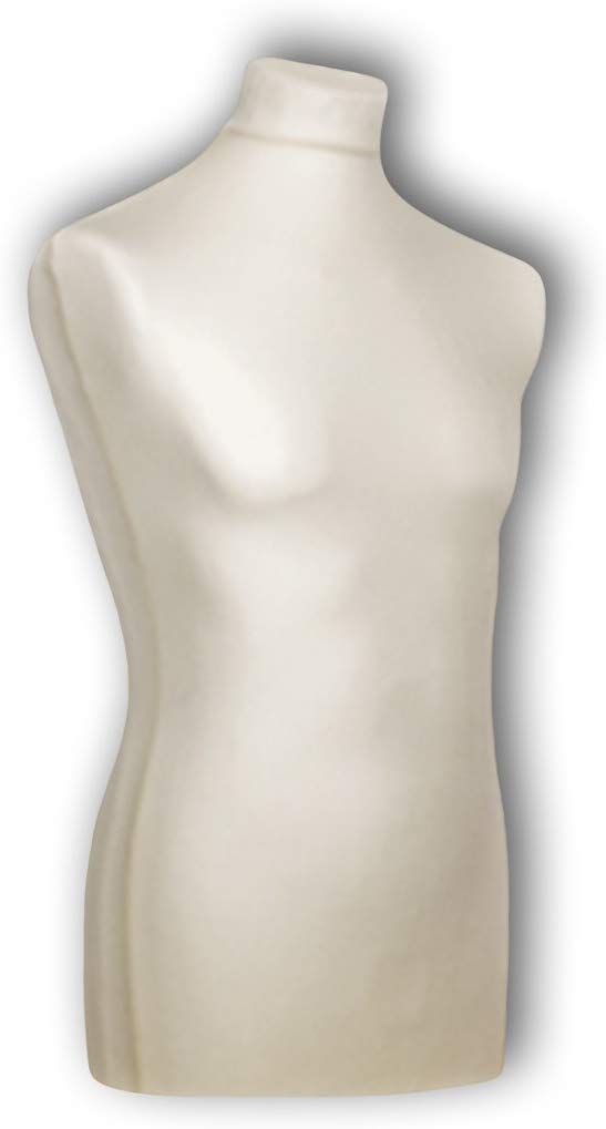 Schneiderpuppe | LUCCESI | Torso männlich | Size: L (50-52) | Bezug Creme-Weiss | Standfuss buche |