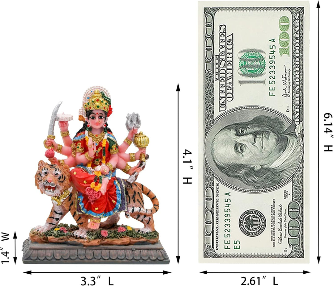 Kleine Maa Durga MATA Statue – 10,4 cm H Durga Skulptur Indien Gott Hindu-Göttin Murti Hindu Pooja A
