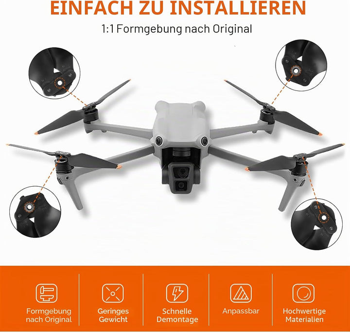 Bocguy 8 Pcs Drohne Air 3 / Air 3S Propeller, Modell 8747 Propeller für Air 3 / Air 3S Drohnenersatz