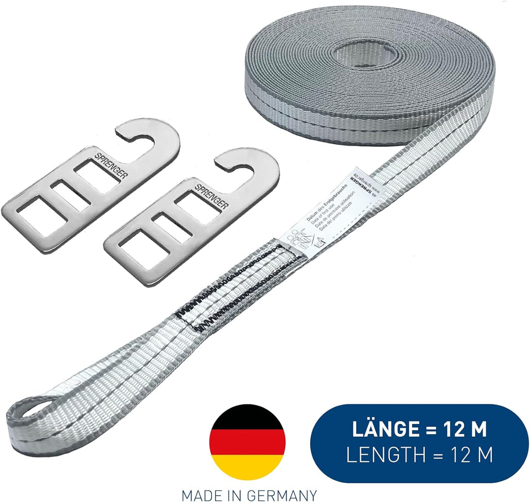 SPRENGER Sicherungsleine mit 3M Reflektorstreifen - 12 m mit Edelstahl Haken