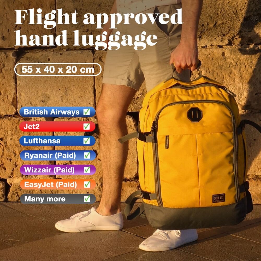 Cabin Max Metz 55x40x20 Reiserucksack Handgepäck Flugzeug Carry-On Rucksack (Handgepäck 55x40x20cm 4