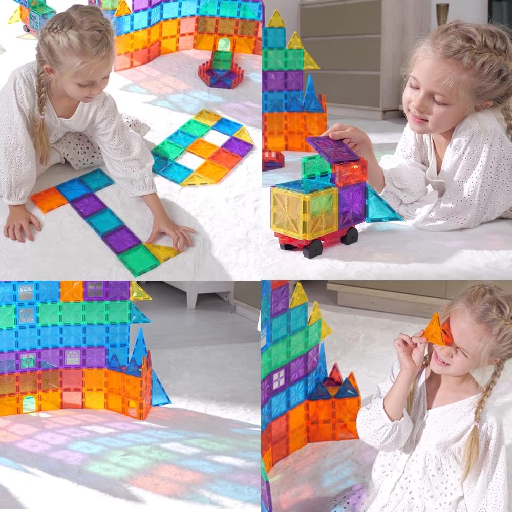 CONDIS Magnetische Bausteine 60 Teile, Magnetspielzeug Magnetbausteine Magnet Spielzeug Magnetspiele