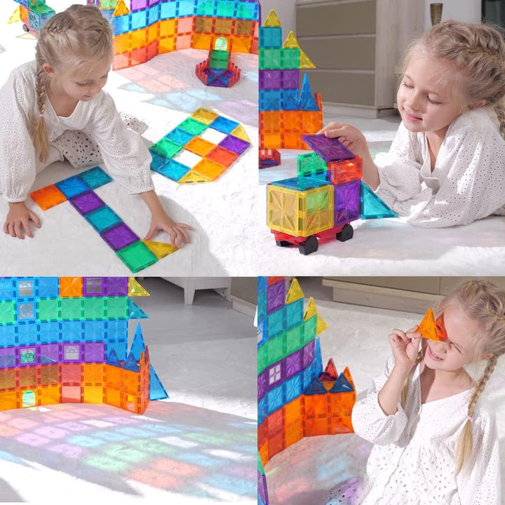 CONDIS Magnetische Bausteine 60 Teile, Magnetspielzeug Magnetbausteine Magnet Spielzeug Magnetspiele