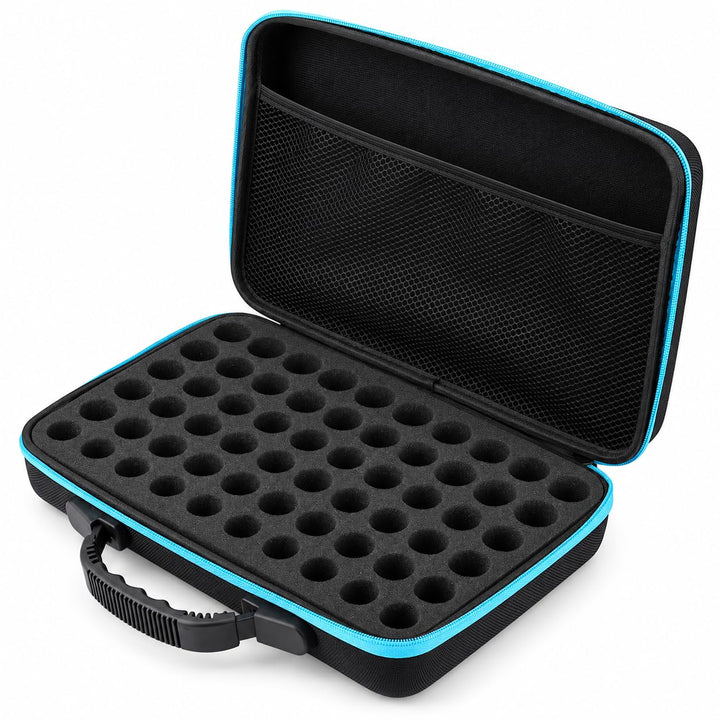 60 Löcher Ätherische Öle Aufbewahrungsbox mit Griff Blau, Blau