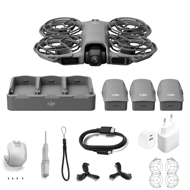 DJI Neo 2 Fly More Combo mit Zubehör (nur Drohne), 4K-Drohne für Einsteiger, Start und Landung auf d